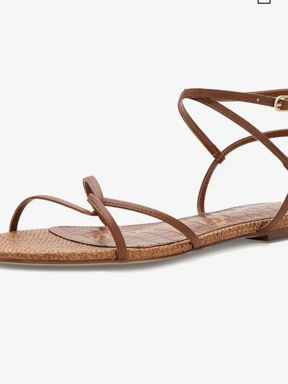 Sam Edelman Brown Strappy Ankle Wrap Sandals Ellina strappy sandal .